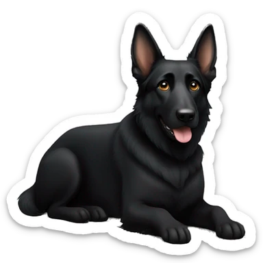 Black German shepherd dog  sticker