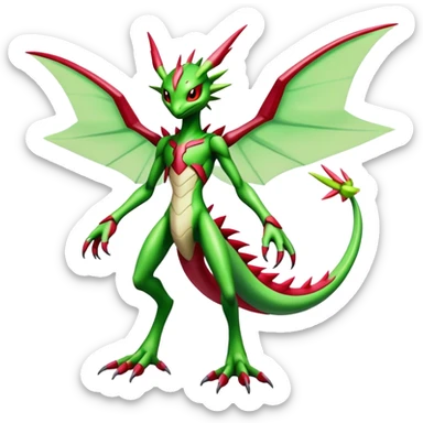  Cool Edgy Shiny Futuristic Ethereal Legendary Scizor-Digimon-Schyther-Flygon-hybrid full body sticker