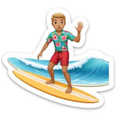 cute island surfer life sticker