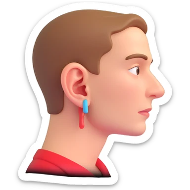A person with ear pain sticker