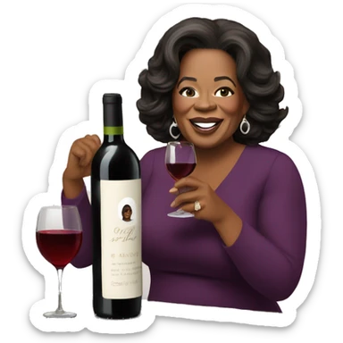 Oprah Winfrey drinking a bottle of wine sticker