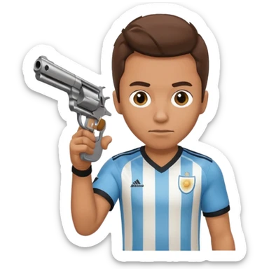haz un turro con una biszera para atras y con un arma remera argentina pero arma de fuego que tenga un revolver  solo sticker