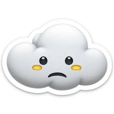sad cloud very irritated  sticker