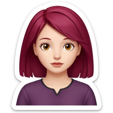 girl with burgundy hair sticker