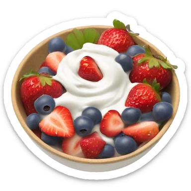 fruit yogurt bowl with strawberries and grapes sticker