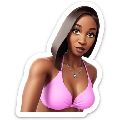 dark-skinned beauty in bikini sticker