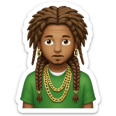 Rapper rasta hair back sticker