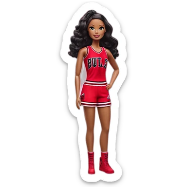 barbie in red chicago bulls outfit sticker