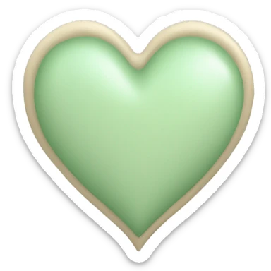 Pastel green-beige heart sticker
