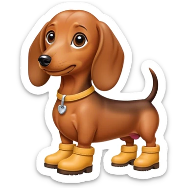 Dachshund wearing uggs Boots  sticker