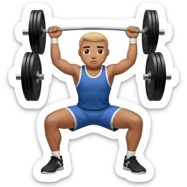 basketball player doing squat with a barbell with weight sticker