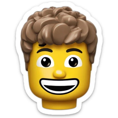 A lego head smiling sticker