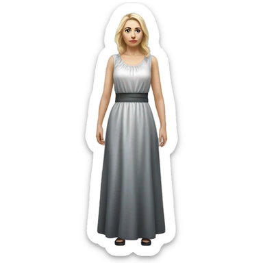 Russian woman full length in dress photorealistic serious sticker