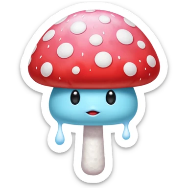 mushroom fly agaric with cotton candy multicolored sticker