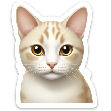 Light beige and white cat sticker