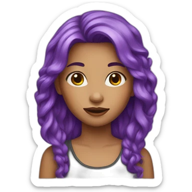 girl with Purple hair sticker