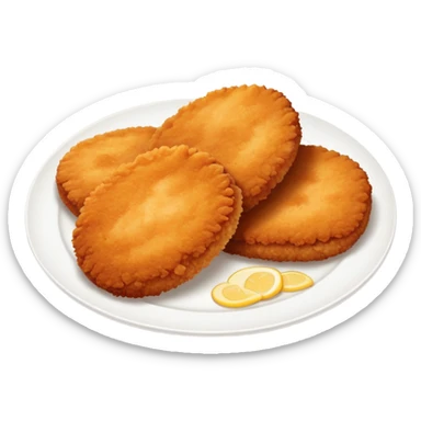 Plate of chicken cutlet  sticker