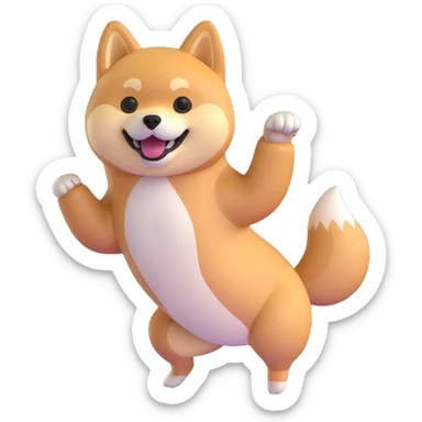 happy shiba inu dancing sticker