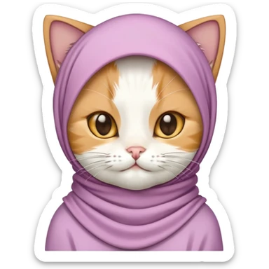 Kitten wearing a hijab sticker