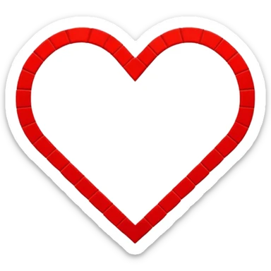 A pixel art emoji of a heart, rendered in a retro 8-bit style with simple, bold colors. sticker