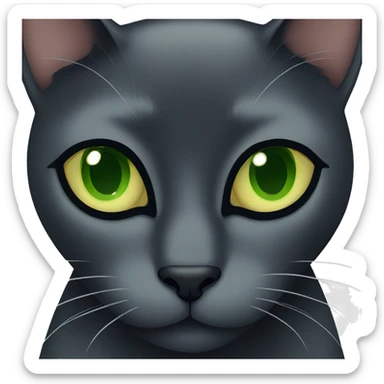 Black cat with greenish eyes sticker