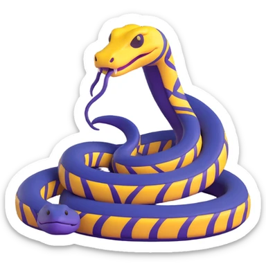 A stylish sticker featuring a snake in dark blue and dark purple tones for the Snakebite community. sticker