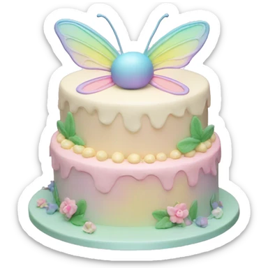 Fairy pastel cake sticker