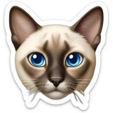 siamese Cat with blue eyes and white chin sticker