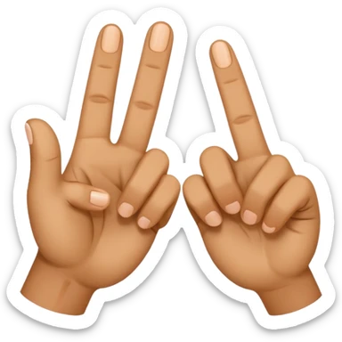 The ok hand emoji but with the 2 fingers spread apart sticker