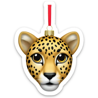 Cheetah print Christmas ornament  sticker