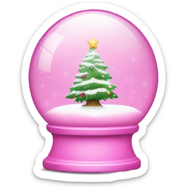 Snowglobe pink Christmas  sticker