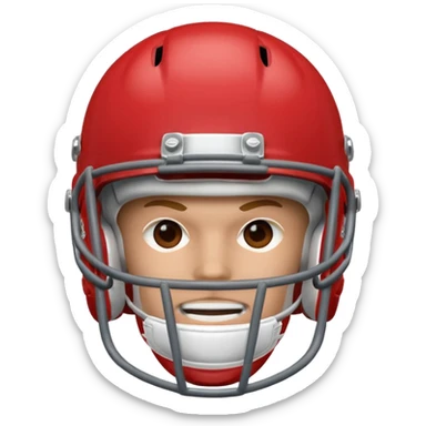 College football player helmet in light red color sticker