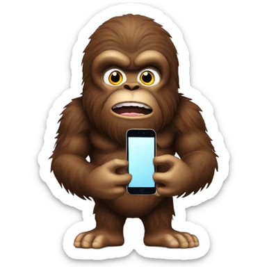 Bigfoot on the phone sticker