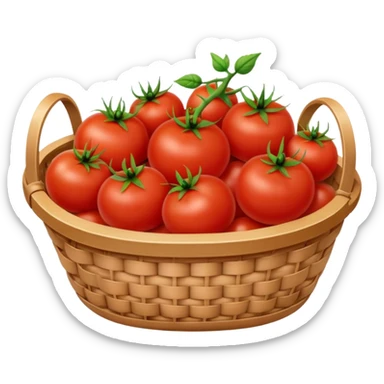 A basket with tomatoes in it sticker