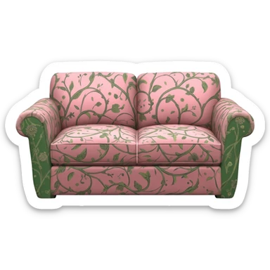 floral green and pink couch sticker