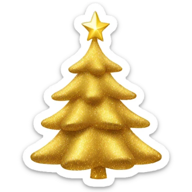 Golden Christmas tree with sparkles sticker