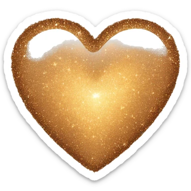 light brown sparkly heart sticker