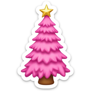 pink christmas tree with pink bows  sticker