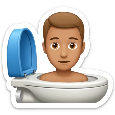 A head in a toilet male sticker