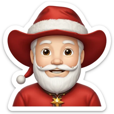 Santa with a cowboy hat just the head sticker
