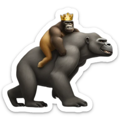 king kong lifting a kangaroo sticker