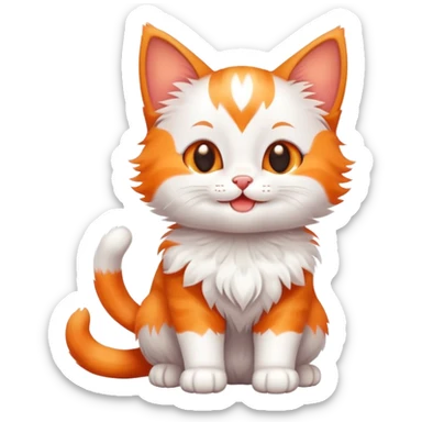 Happy kitten full body sticker