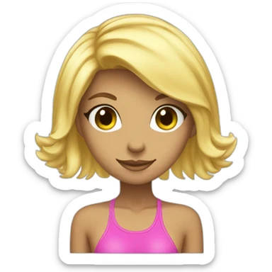 hot catgirl blonde swim suit sticker