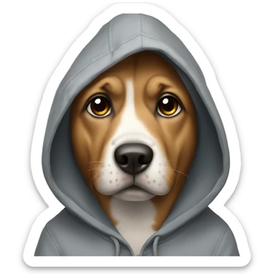Dog wearing hoodie sticker
