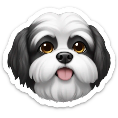 Black and white shitzu sticker