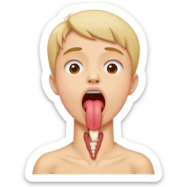 Someone choking their neck with their tounge out  sticker