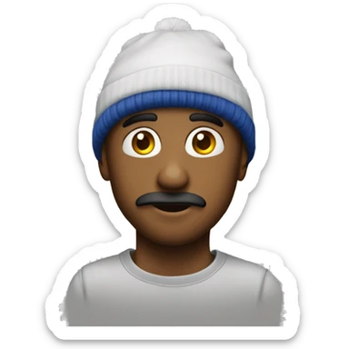 mono tapandose los ojos con un gorro navid sticker