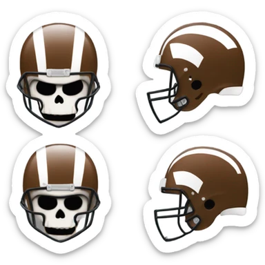 Angry Skull wearing a Cleveland brown’s helmet  sticker