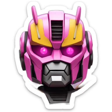 Pink transformer bumblebee sticker