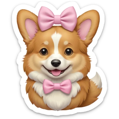 Corgi With Pastel Pink Bow sticker